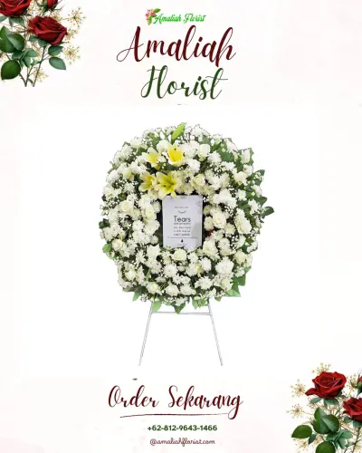 Krans Bunga Duka Cita di Tetehosi Afia